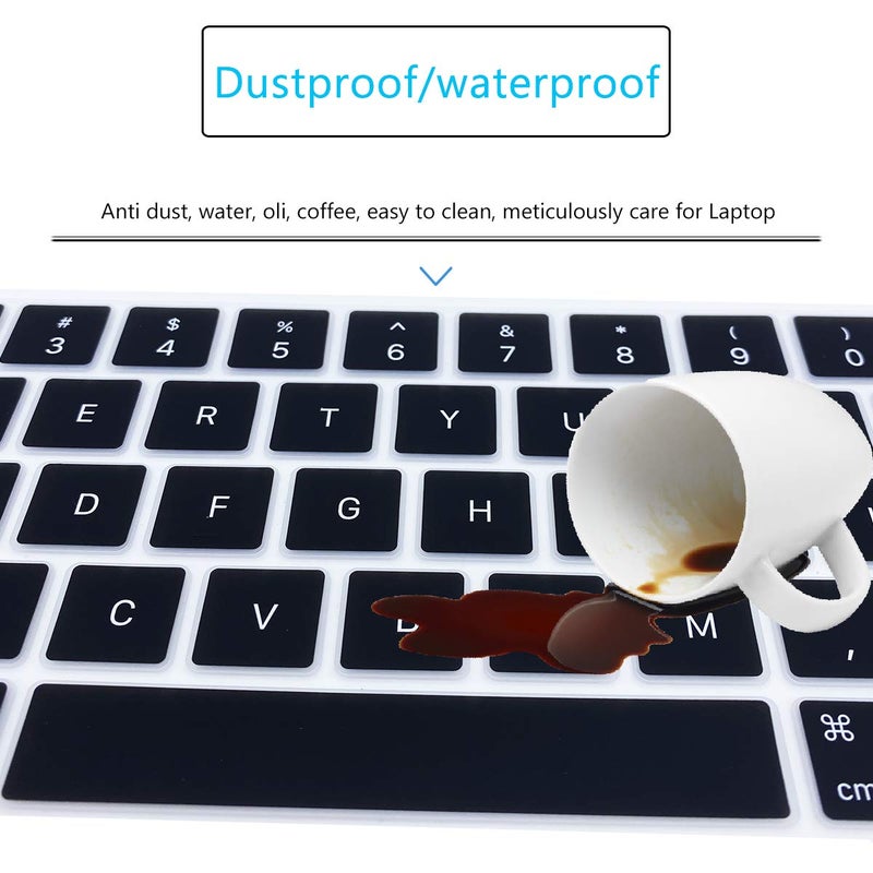 MUBUY-GOL Keyboard Cover Skin Compatible with Apple Magic Keyboard for Apple iPad Air 13-inch (M2 2024) & M2 iPad Pro 12.9 inch 2022 2021 2020 Release with Magic Keyboard(6th 5th 4th Gen) -Black - Image 5